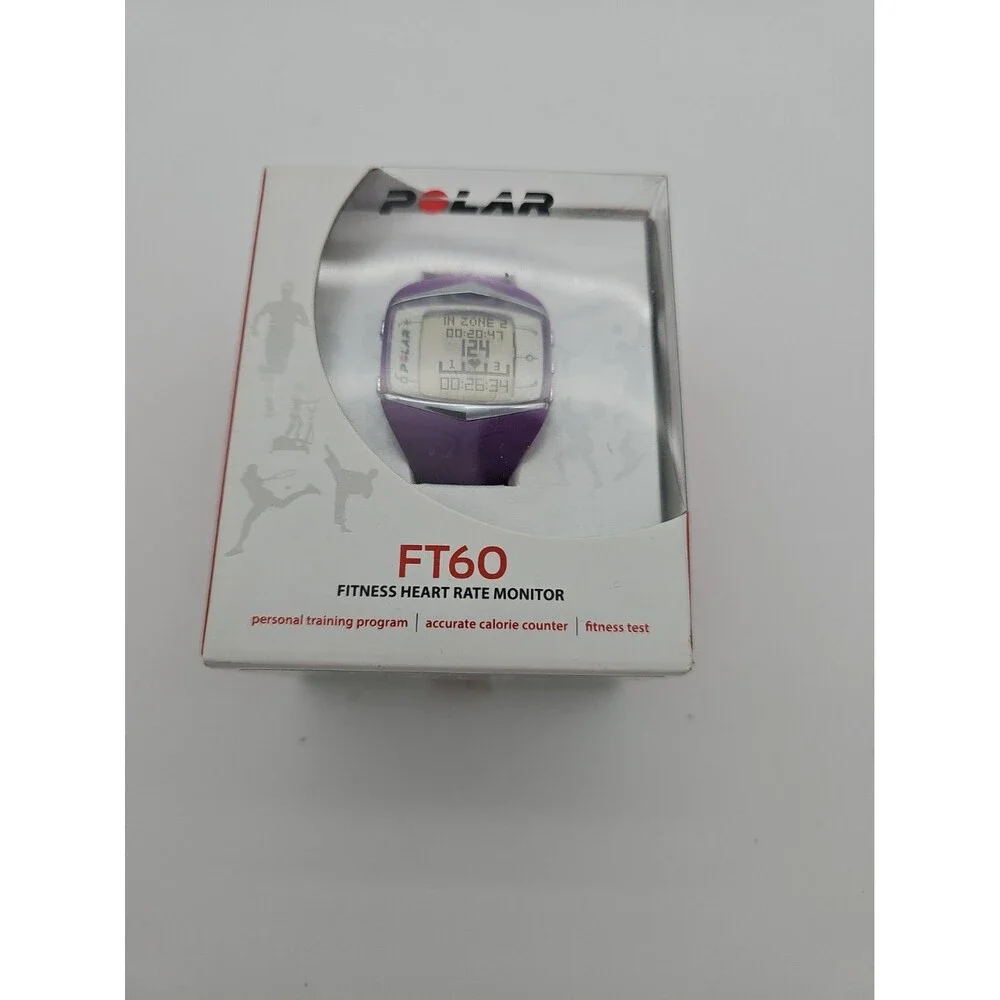 Polar FT60 Heart Rate Monitor Watch w/ Chest Strap Black Needs Batteries